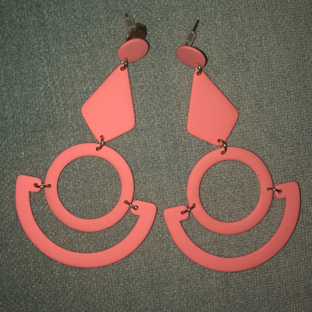 Pink Geometric Earrings